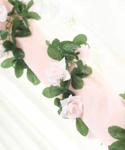 HIER_1210 6FT Rose Chain Garland UV Protected Artificial Flowers - Blush | Rose Gold 23 HIER_1210 6FT Rose Chain Garland UV Protected Artificial Flowers - Blush | Rose Gold