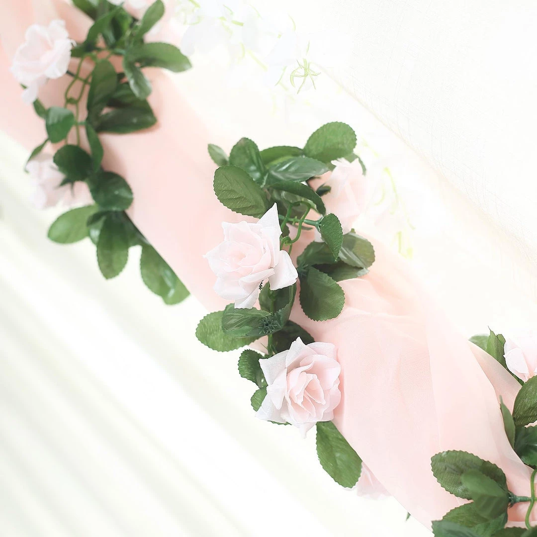 HIER_1210 6FT Rose Chain Garland UV Protected Artificial Flowers - Blush | Rose Gold 10 HIER_1210 6FT Rose Chain Garland UV Protected Artificial Flowers - Blush | Rose Gold