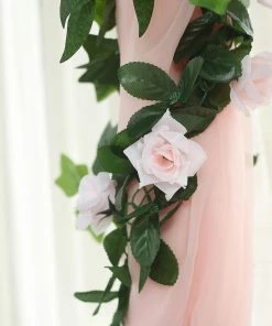 HIER_1210 6FT Rose Chain Garland UV Protected Artificial Flowers - Blush | Rose Gold 24 HIER_1210 6FT Rose Chain Garland UV Protected Artificial Flowers - Blush | Rose Gold