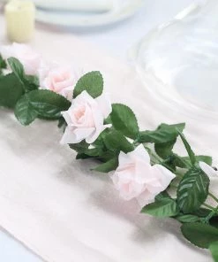 HIER_1210 6FT Rose Chain Garland UV Protected Artificial Flowers - Blush | Rose Gold 27 HIER_1210 6FT Rose Chain Garland UV Protected Artificial Flowers - Blush | Rose Gold