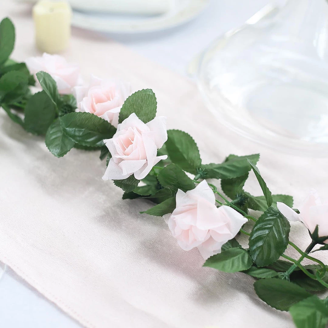 HIER_1210 6FT Rose Chain Garland UV Protected Artificial Flowers - Blush | Rose Gold 14 HIER_1210 6FT Rose Chain Garland UV Protected Artificial Flowers - Blush | Rose Gold