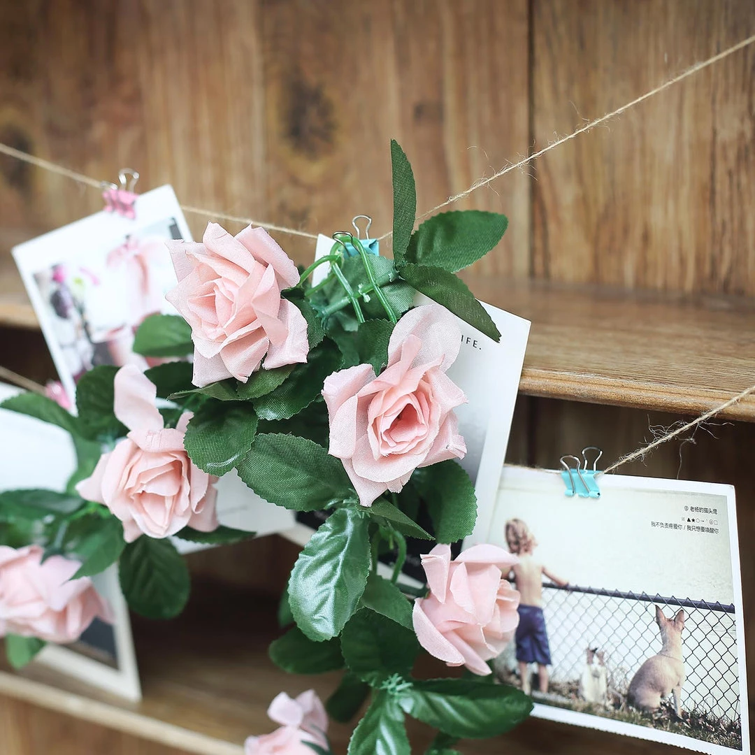 HIER_1210 Silk Rose Garlands 6FT Rose Chain Garland UV Protected Artificial Flowers - Dusty Rose 9 HIER_1210 Silk Rose Garlands 6FT Rose Chain Garland UV Protected Artificial Flowers - Dusty Rose