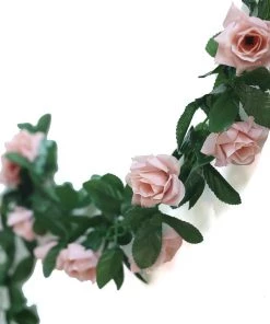 HIER_1210 Silk Rose Garlands 6FT Rose Chain Garland UV Protected Artificial Flowers - Dusty Rose 22 HIER_1210 Silk Rose Garlands 6FT Rose Chain Garland UV Protected Artificial Flowers - Dusty Rose