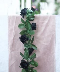 HIER_1210 6FT Rose Chain Garland UV Protected Artificial Flowers - Black 26 HIER_1210 6FT Rose Chain Garland UV Protected Artificial Flowers - Black
