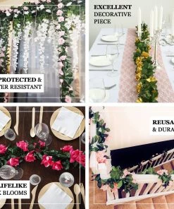 HIER_1210 6FT Rose Chain Garland UV Protected Artificial Flowers - Blush | Rose Gold 19 HIER_1210 6FT Rose Chain Garland UV Protected Artificial Flowers - Blush | Rose Gold