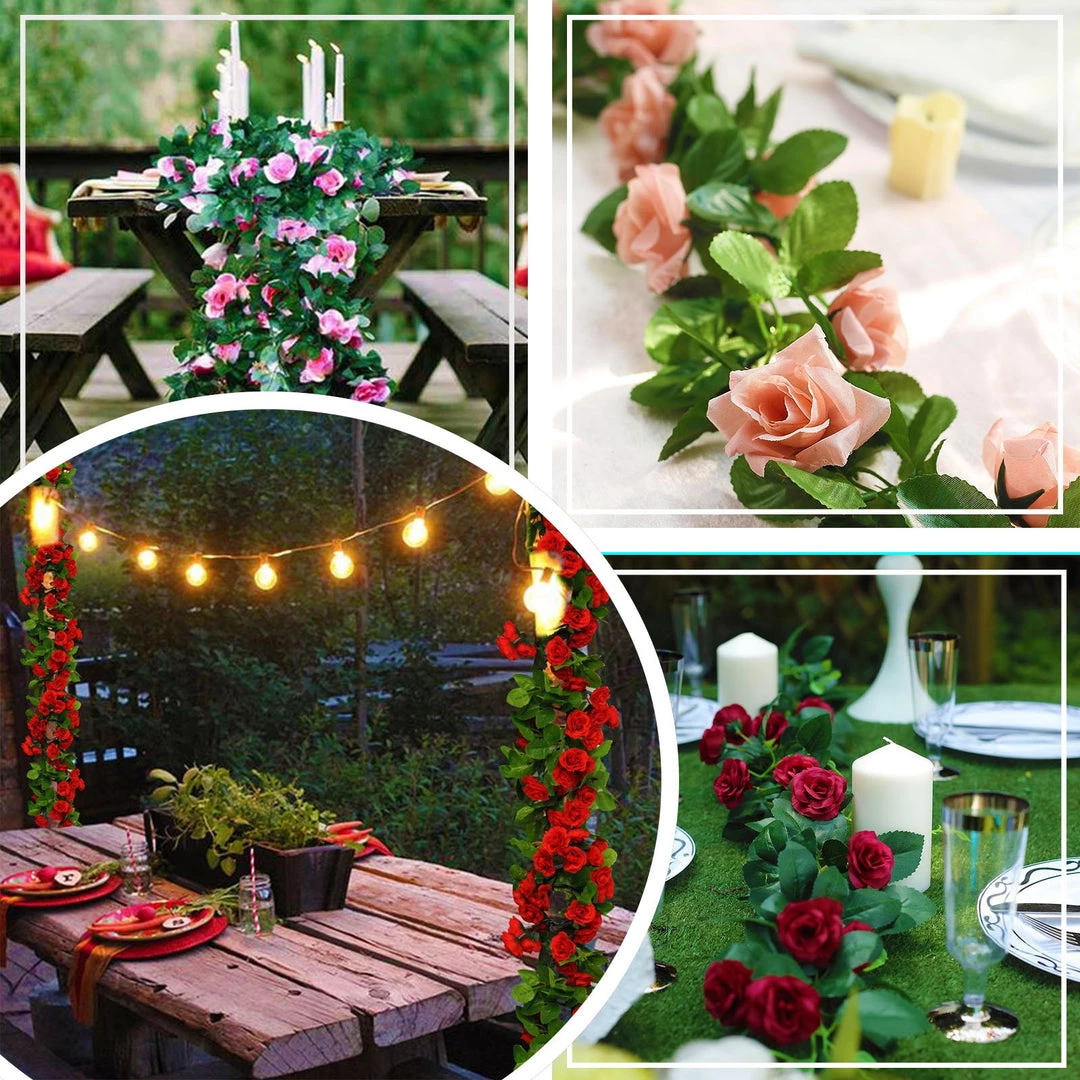 HIER_1210 6FT Rose Chain Garland UV Protected Artificial Flowers - Black 7 HIER_1210 6FT Rose Chain Garland UV Protected Artificial Flowers - Black