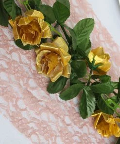 HIER_1210 6FT Rose Chain Garland UV Protected Artificial Flowers - Gold 29 HIER_1210 6FT Rose Chain Garland UV Protected Artificial Flowers - Gold