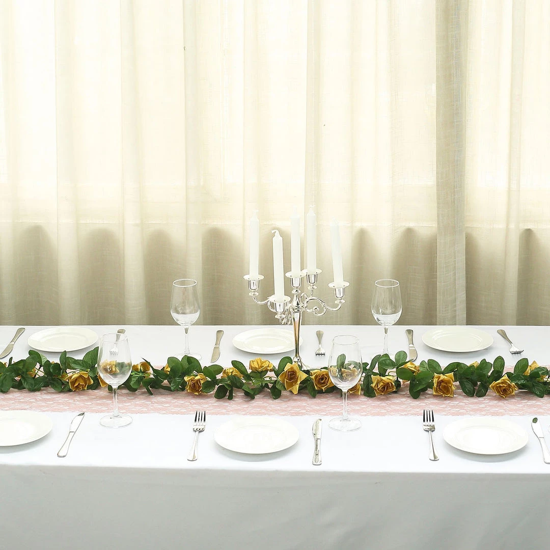 HIER_1210 6FT Rose Chain Garland UV Protected Artificial Flowers - Gold 11 HIER_1210 6FT Rose Chain Garland UV Protected Artificial Flowers - Gold