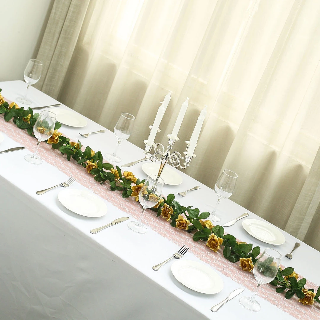 HIER_1210 6FT Rose Chain Garland UV Protected Artificial Flowers - Gold 4 HIER_1210 6FT Rose Chain Garland UV Protected Artificial Flowers - Gold