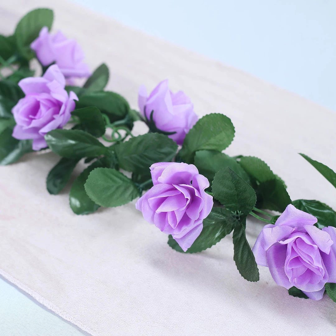 Silkflowersfactory Garlands Silk Rose Garland Artificial Flowers - Lavender - 6 Ft 3 Silkflowersfactory Garlands Silk Rose Garland Artificial Flowers - Lavender - 6 Ft