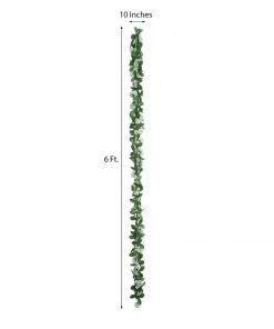 HIER_1210 6FT Rose Chain Garland UV Protected Artificial Flowers - Silver