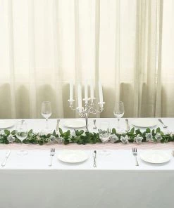 HIER_1210 6FT Rose Chain Garland UV Protected Artificial Flowers - Silver