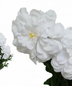 Silkflowersfactory FLASH SALE - 20% OFF Zinnia Bush Artificial Silk Flowers - White