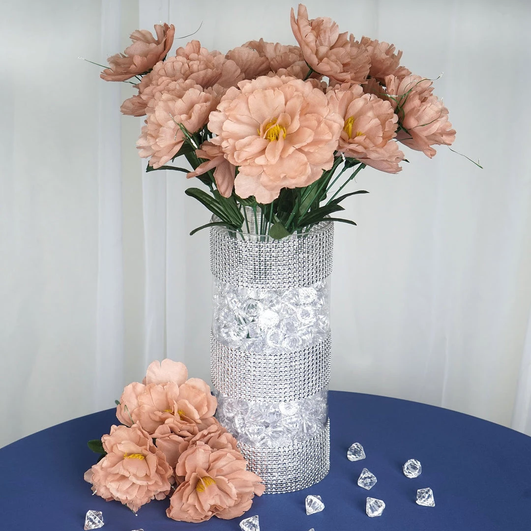 Silkflowersfactory Small Peony Bush Artificial Silk Flowers - Blush 3 Silkflowersfactory Small Peony Bush Artificial Silk Flowers - Blush