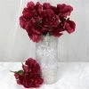 Silkflowersfactory Small Peony Bush Artificial Silk Flowers - Burgundy 1 Silkflowersfactory Small Peony Bush Artificial Silk Flowers - Burgundy
