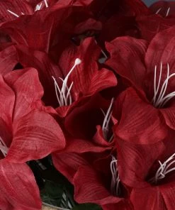 Silkflowersfactory Eastern Lily Bush Artificial Silk Flowers - Burgundy