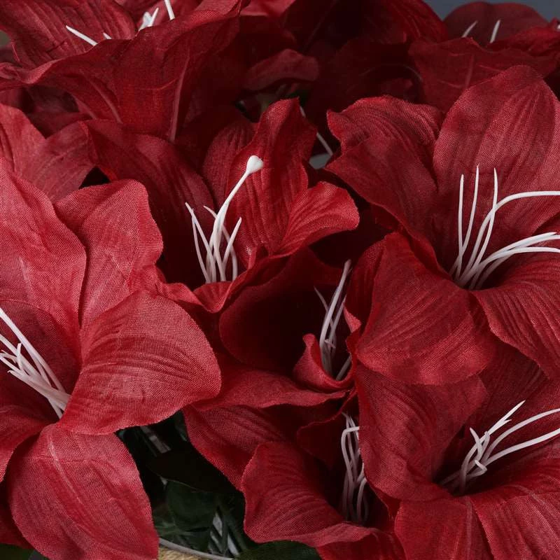 Silkflowersfactory Eastern Lily Bush Artificial Silk Flowers - Burgundy 4 Silkflowersfactory Eastern Lily Bush Artificial Silk Flowers - Burgundy