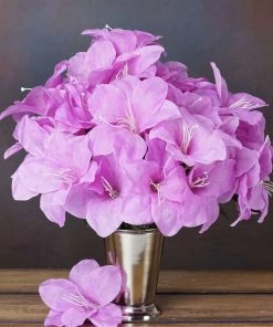 Silkflowersfactory Eastern Lily Bush Artificial Silk Flowers - Lavender