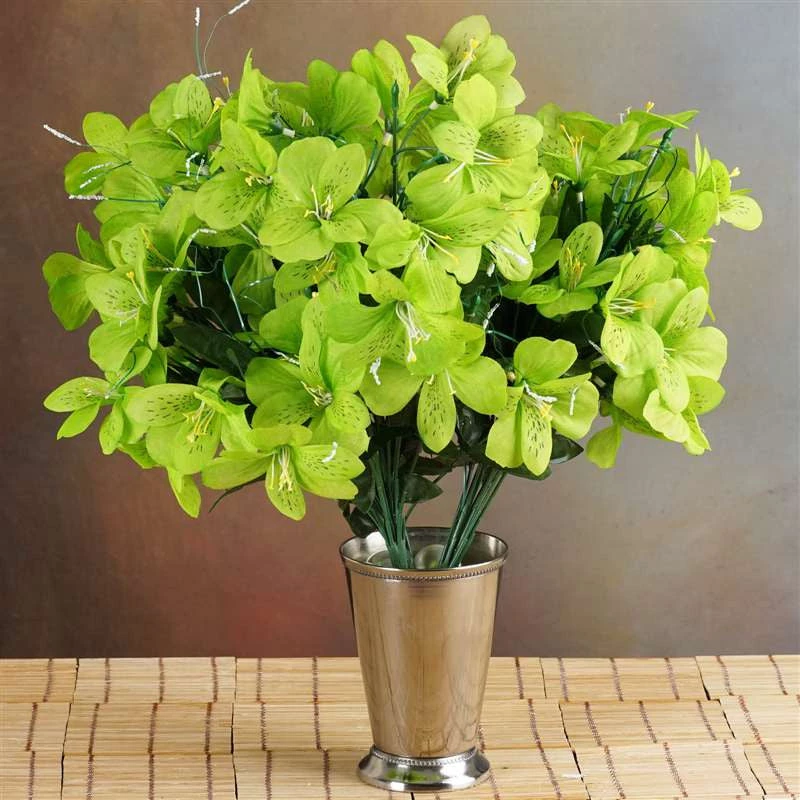 Silkflowersfactory Amaryllis Bush Artificial Silk Flowers - Lime Green 3 Silkflowersfactory Amaryllis Bush Artificial Silk Flowers - Lime Green