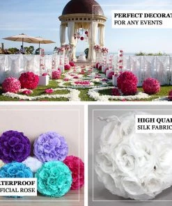 HIER_1500 Kissing Balls 2 Pack | 7" Lavender Flower Ball Silk Rose Pomander Kissing Ball 21 HIER_1500 Kissing Balls 2 Pack | 7