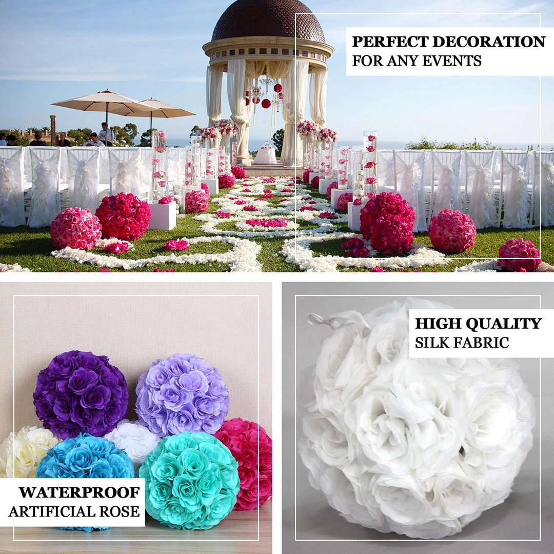 HIER_1500 Kissing Balls 2 Pack | 7" Lavender Flower Ball Silk Rose Pomander Kissing Ball 6 HIER_1500 Kissing Balls 2 Pack | 7" Lavender Flower Ball Silk Rose Pomander Kissing Ball
