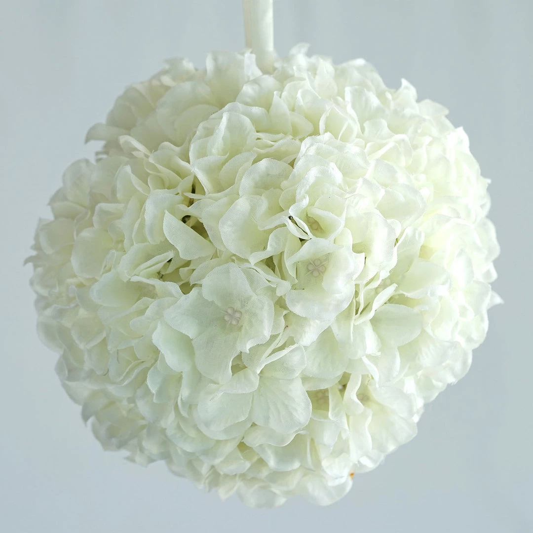 Silkflowersfactory Hydrangea Kissing Ball Artificial Silk Flowers - Cream - 4 Pack 5 Silkflowersfactory Hydrangea Kissing Ball Artificial Silk Flowers - Cream - 4 Pack