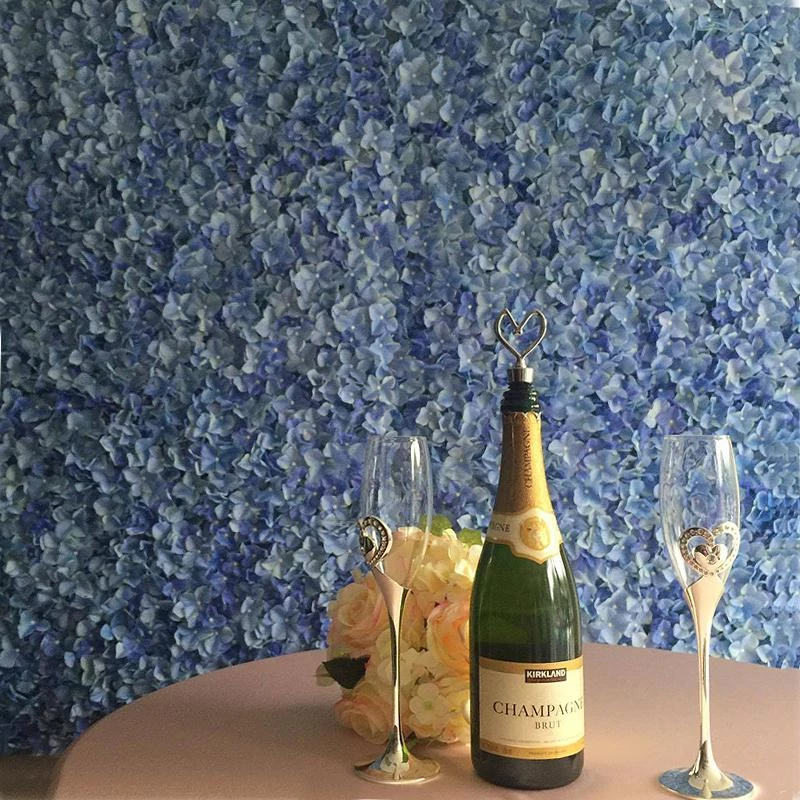 Silkflowersfactory Hydrangea Artificial Flower Wall Mat Panel - Blue - 4 Panels 4 Silkflowersfactory Hydrangea Artificial Flower Wall Mat Panel - Blue - 4 Panels