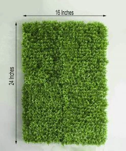 HIER_1920 11 Sq Ft. | 4 Panels Artificial Lime Green Boxwood Hedge Genlisea Faux Foliage Green Garden Wall Mat Wall Panels