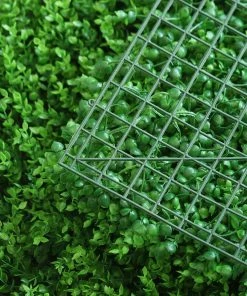 HIER_1920 11 Sq Ft. | 4 Panels Artificial Boxwood Hedge Baby Green Leaves Foliage | Green Garden Wall Mat