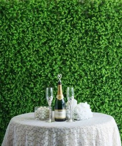 HIER_1920 11 Sq Ft. | 4 Panels Artificial Boxwood Hedge Baby Green Leaves Foliage | Green Garden Wall Mat