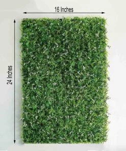 HIER_1920 11 Sq Ft. | 4 Panels Artificial Boxwood Hedge Palm Leaves Honeysuckles Shrubs And Clovers Faux Foliage Green Garden Wall Mat 23 HIER_1920 11 Sq Ft. | 4 Panels Artificial Boxwood Hedge Palm Leaves Honeysuckles Shrubs And Clovers Faux Foliage Green Garden Wall Mat