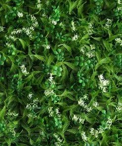 HIER_1920 11 Sq Ft. | 4 Panels Artificial Boxwood Hedge Palm Leaves Honeysuckles Shrubs And Clovers Faux Foliage Green Garden Wall Mat 24 HIER_1920 11 Sq Ft. | 4 Panels Artificial Boxwood Hedge Palm Leaves Honeysuckles Shrubs And Clovers Faux Foliage Green Garden Wall Mat