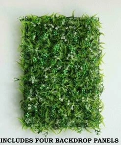 HIER_1920 11 Sq Ft. | 4 Panels Artificial Boxwood Hedge Palm Leaves Honeysuckles Shrubs And Clovers Faux Foliage Green Garden Wall Mat 27 HIER_1920 11 Sq Ft. | 4 Panels Artificial Boxwood Hedge Palm Leaves Honeysuckles Shrubs And Clovers Faux Foliage Green Garden Wall Mat