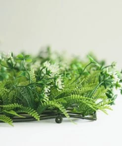 HIER_1920 11 Sq Ft. | 4 Panels Artificial Boxwood Hedge Palm Leaves Honeysuckles Shrubs And Clovers Faux Foliage Green Garden Wall Mat 25 HIER_1920 11 Sq Ft. | 4 Panels Artificial Boxwood Hedge Palm Leaves Honeysuckles Shrubs And Clovers Faux Foliage Green Garden Wall Mat