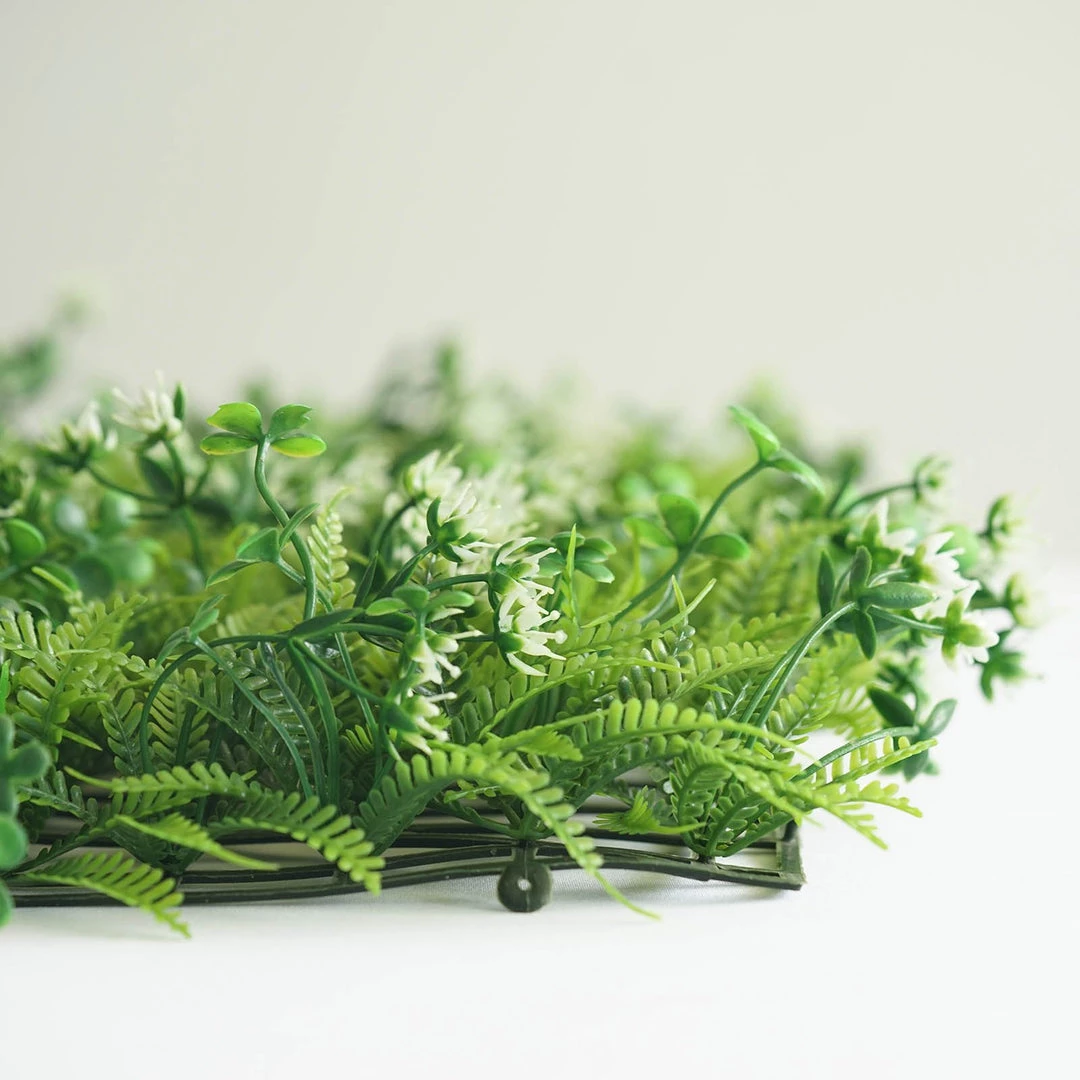 HIER_1920 11 Sq Ft. | 4 Panels Artificial Boxwood Hedge Palm Leaves Honeysuckles Shrubs And Clovers Faux Foliage Green Garden Wall Mat 10 HIER_1920 11 Sq Ft. | 4 Panels Artificial Boxwood Hedge Palm Leaves Honeysuckles Shrubs And Clovers Faux Foliage Green Garden Wall Mat