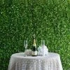 HIER_1920 11 Sq Ft. | 4 Panels Artificial Boxwood Hedge Palm Leaves Honeysuckles Shrubs And Clovers Faux Foliage Green Garden Wall Mat