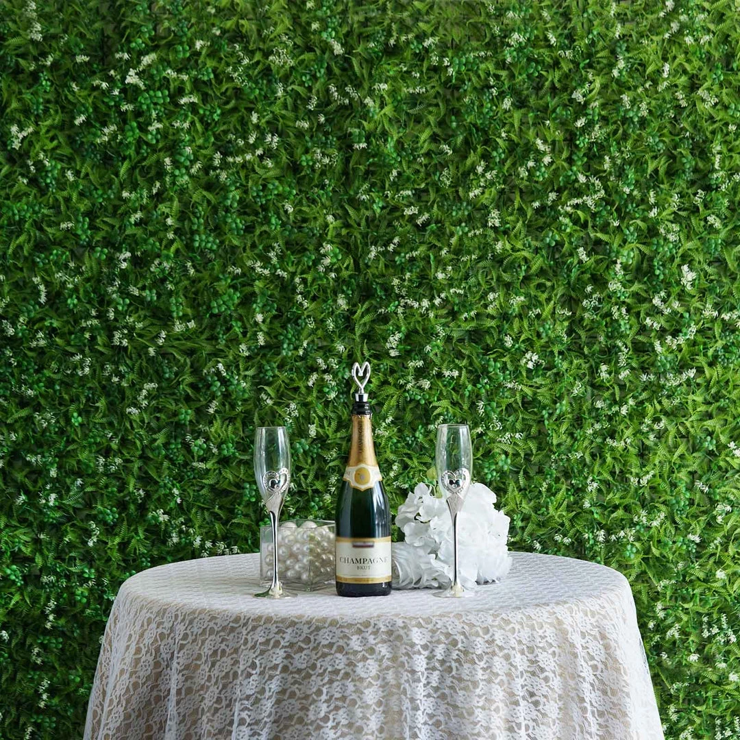 HIER_1920 11 Sq Ft. | 4 Panels Artificial Boxwood Hedge Palm Leaves Honeysuckles Shrubs And Clovers Faux Foliage Green Garden Wall Mat 3 HIER_1920 11 Sq Ft. | 4 Panels Artificial Boxwood Hedge Palm Leaves Honeysuckles Shrubs And Clovers Faux Foliage Green Garden Wall Mat
