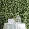 HIER_1920 11 Sq Ft. | 4 Panels Artificial Boxwood Hedge Faux Genlisea With White Tips Foliage Green Garden Wall Mat Wall Panels