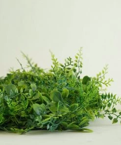 HIER_1920 11 Sq Ft. | 4 Panels Artificial Boxwood Hedge Black Locust And Cypress Leaves Foliage Green Garden Wall Mat Wall Panels