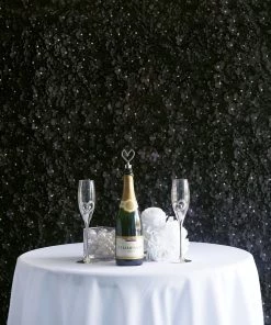 Silkflowersfactory Wall Panels Hydrangea Artificial Flower Wall Mat Panel - Black - 4 Panels