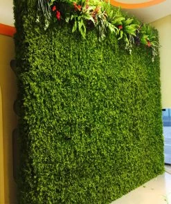 HIER_1920 11 Sq Ft. | 4 Panels Artificial Boxwood Hedge Palm Leaves Honeysuckles Shrubs And Clovers Faux Foliage Green Garden Wall Mat 29 HIER_1920 11 Sq Ft. | 4 Panels Artificial Boxwood Hedge Palm Leaves Honeysuckles Shrubs And Clovers Faux Foliage Green Garden Wall Mat