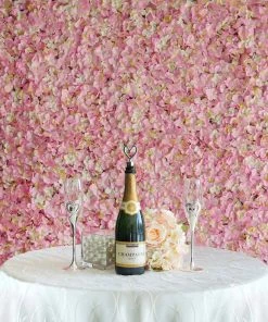 Silkflowersfactory Wall Panels Hydrangea Artificial Flower Wall Mat Panel - Pink - 4 Panels