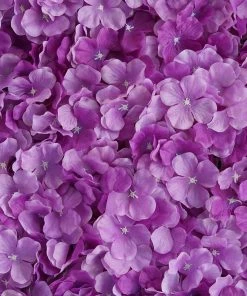Silkflowersfactory Hydrangea Artificial Flower Wall Mat Panel - Purple - 4 Panels Wall Panels