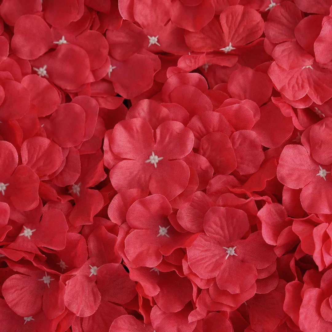Silkflowersfactory Hydrangea Artificial Flower Wall Mat Panel - Red - 4 Panels 4 Silkflowersfactory Hydrangea Artificial Flower Wall Mat Panel - Red - 4 Panels