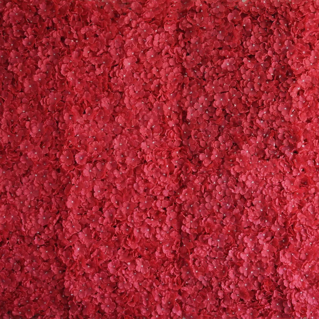 Silkflowersfactory Hydrangea Artificial Flower Wall Mat Panel - Red - 4 Panels 6 Silkflowersfactory Hydrangea Artificial Flower Wall Mat Panel - Red - 4 Panels