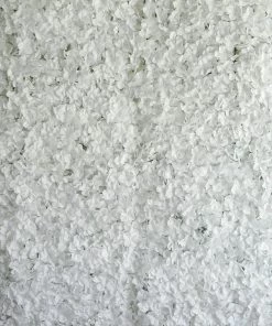 Silkflowersfactory Hydrangea Artificial Flower Wall Mat Panel - White - 4 Panels Wall Panels