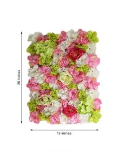 HIER_1910 13 Sq Ft. | SET Of 4 | UV Protected Assorted Silk Flower Wall Panels | Flower Wall Backdrop - Spring Mix