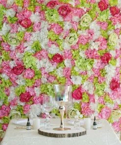 HIER_1910 13 Sq Ft. | SET Of 4 | UV Protected Assorted Silk Flower Wall Panels | Flower Wall Backdrop - Spring Mix