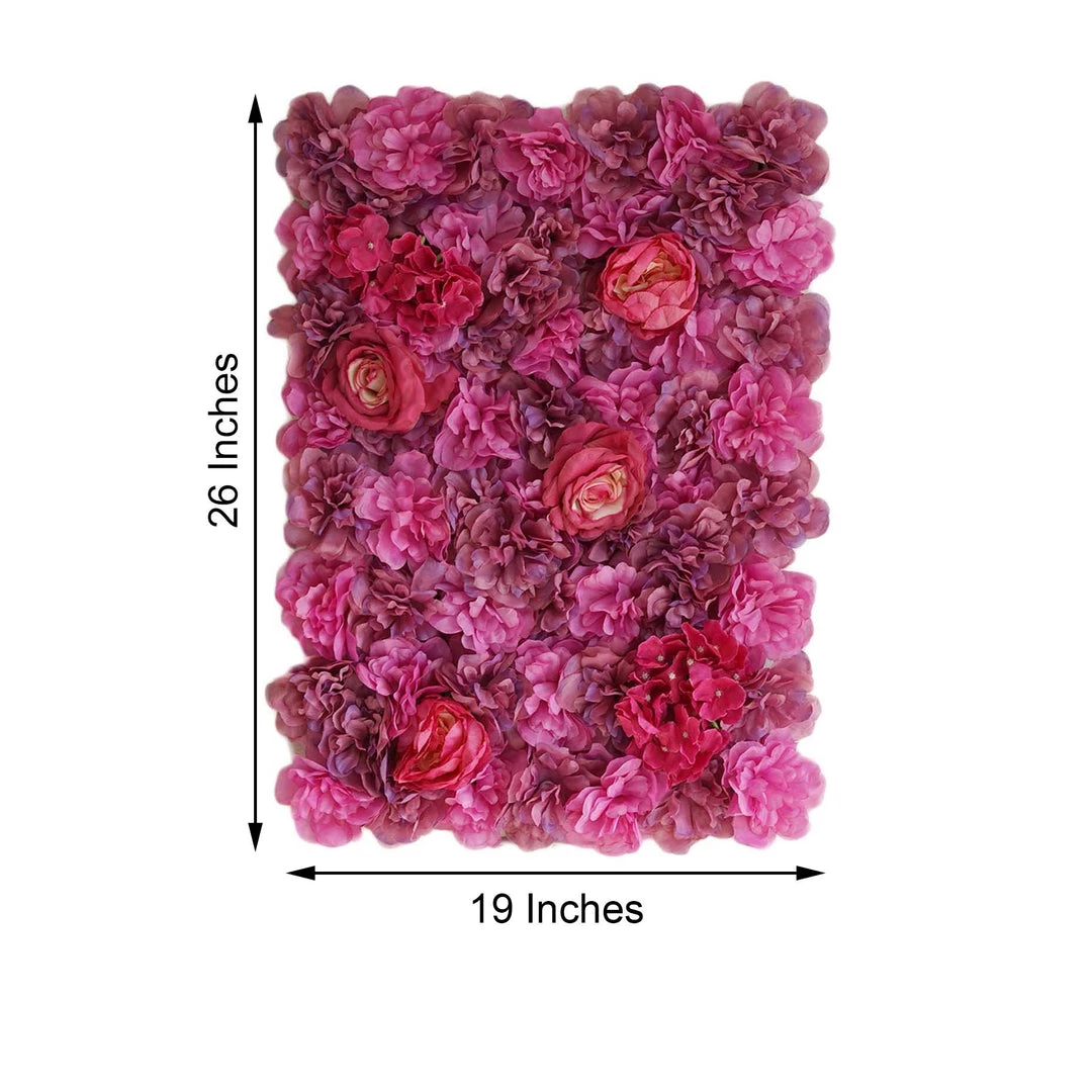 HIER_1910 13 Sq Ft. | SET Of 4 | UV Protected Assorted Silk Flower Wall Panels | Flower Wall Backdrop - Violet | Purple 8 HIER_1910 13 Sq Ft. | SET Of 4 | UV Protected Assorted Silk Flower Wall Panels | Flower Wall Backdrop - Violet | Purple