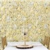 HIER_1910 13 Sq Ft. | SET Of 4 | UV Protected Assorted Silk Flower Wall Panels | Flower Wall Backdrop - White | Champagne